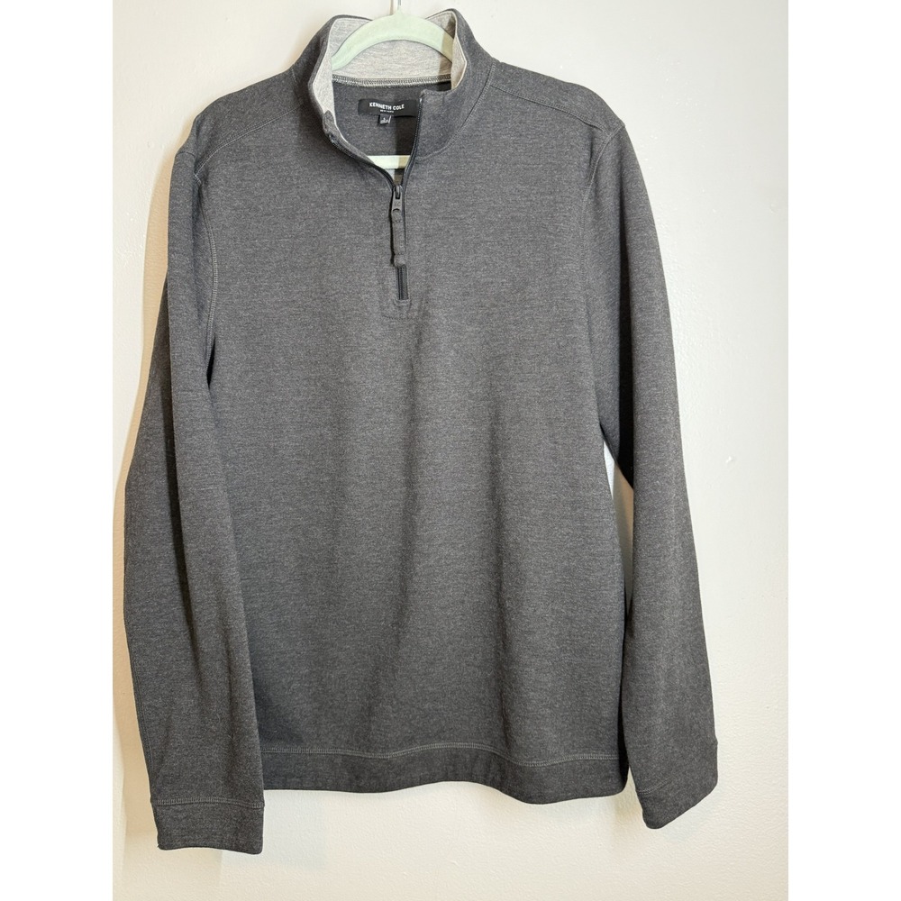 Kenneth Cole New York Men's Quarter-Zip Pullover - Heather Gray (Size Large)